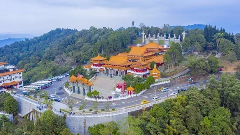 4k Hyper lapse of Wenwu temple at Sun moon lake, Taiwan.. Stock Footage 121648327