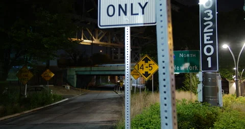 4K HYPER TIME LAPSE ABSTRACT SHOT OF STREET SIGNS Video stock 132080403