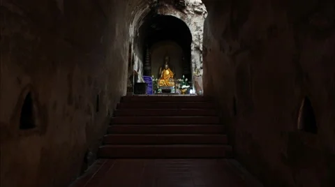 4K Hyper Timelapse Wat U-Mong (Tunnel Temple) in Chiang Mai. Stock Footage 64544235