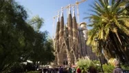 4K Hyperlapse Approaching The Nativity Facade Of La Sagrada Familia, Barcelona Stock Footage