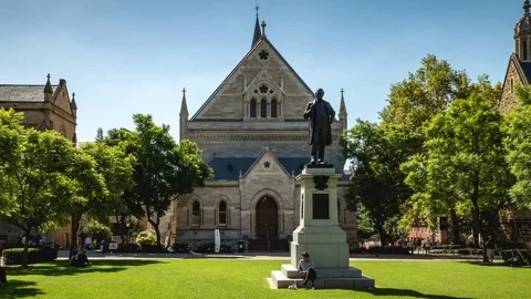 4K Hyperlapse Building with Statue Stock Footage 76951521