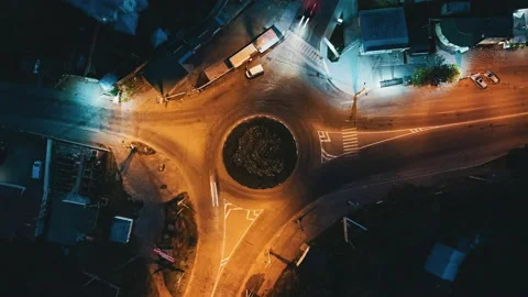 4k hyperlapse of car traffic on the road at night in city downtown. Stock Footage 151503042