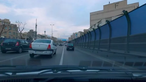 4K hyperlapse of driving in Tehran-Iran streets Video stock 155777603