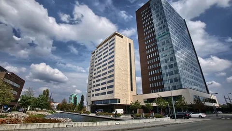 4K Hyperlapse with high city buildings Stock Footage 72729938
