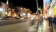 4K Hyperlapse Of Hollywood Walk Of Fame At Night -Tilt Up- Stock Footage