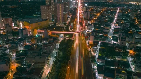4K Hyperlapse Makati At Night Stock Footage 241205789