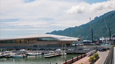4k, Hyperlapse of naval station maritime station in amalfi sorrento coast Stock Footage 222009795