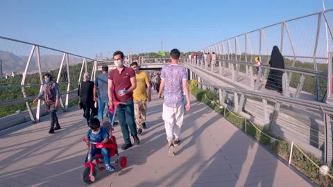 4K hyperlapse of people walking on the nature bridge in Tehran-Iran. Video stock 155320922
