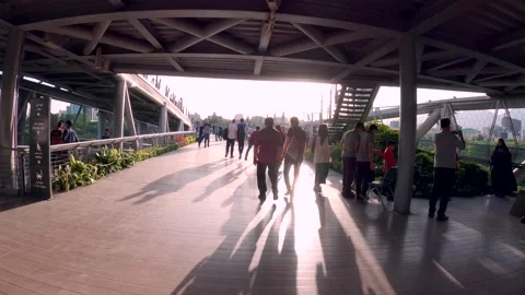 4K hyperlapse of people walking on the nature bridge in Tehran-Iran. Stock-Footage 155321092