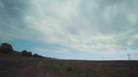 4K Hyperlapse ride on an old field dirt road near the sea. Stock Footage 117039037