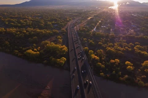 4k Hyperlapse of the Rio Grande Bosque Stock Footage 219422130