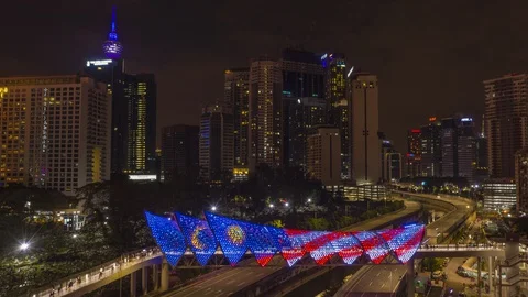 4K Hyperlapse Of Saloma Link Bridge Stock Footage 127848561