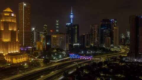 4K Hyperlapse of Saloma Link Bridge Stock Footage 127881117