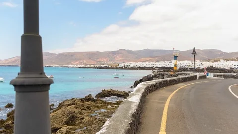 "4K Hyperlapse of Seafront in Lanzarote Punta Mujeres HL" Stock Footage 94105693