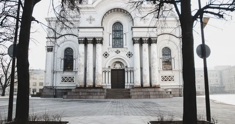 4K Hyperlapse of St. Michael the Archangel's Church in Kaunas, Lithuania Video stock 90643189
