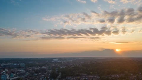4k hyperlapse at sunset over Ipswich in Suffolk, UK Video stock 244666839