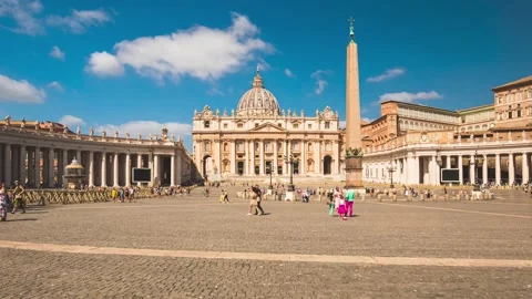 4K hyperlapse super-zoom footage of The Basilica of St. Peter in the Vatican Stock Footage 167768704
