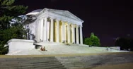 4K Hyperlapse Of The Thomas Jefferson Memorial In Washington Dc At Night Stock Footage