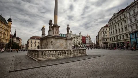 4K Hyperlapse in town square Stock Footage 72730076