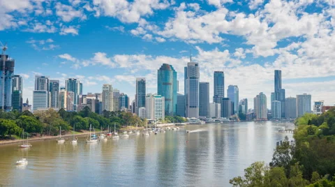 4k hyperlapse video of Brisbane CBD in daytime Stock Footage 68917941