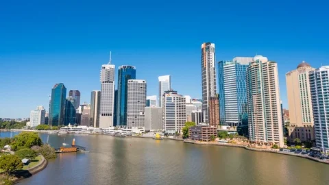 4k hyperlapse video of Brisbane CBD in daytime Video stock 72170174
