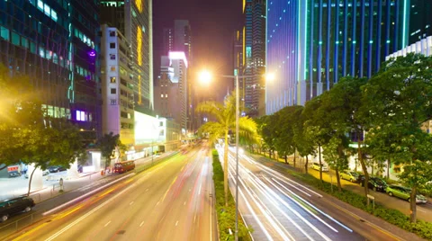 4k hyperlapse video of a busy street in Hong Kong Video stock 34884947
