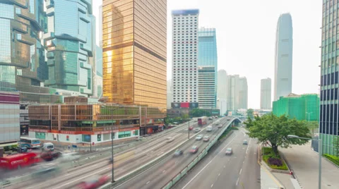4k hyperlapse video of busy traffic in Hong Kong Stock Footage 39157733