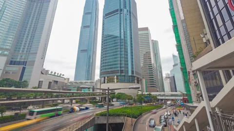 4k hyperlapse video of busy traffic in Hong Kong in the daytime Stock Footage 39235479