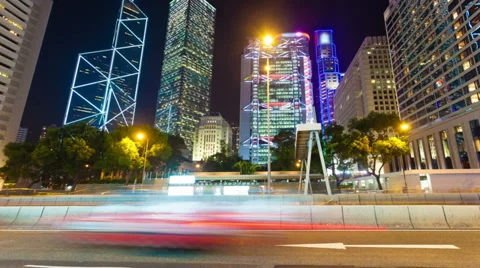 4k hyperlapse video of the central business district of a city Video stock 35241753