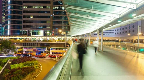 4k hyperlapse video of commuters on a walkway Stock Footage 39215805