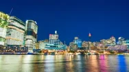4K Hyperlapse Video Of Darling Harbour Of Sydney From Day To Night Stock Footage