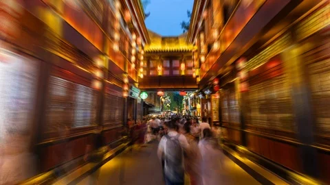 4k hyperlapse video of Jinli Ancient Street in Chengdu, China Stock Footage 117179028