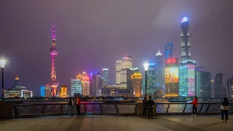 4k hyperlapse video of Shanghai at night Stock-Footage 82967563