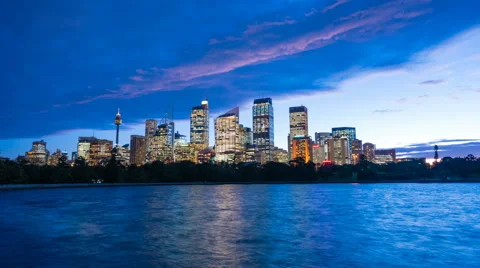 4k hyperlapse video of Sydney CBD from day to night Stock Footage 65023408