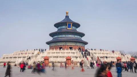 4k hyperlapse video of Temple of Heaven in Beijing Stock Footage 89129016