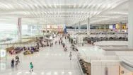 4K Hyperlapse Video Of Travellers In Hong Kong International Airport. Stock Footage