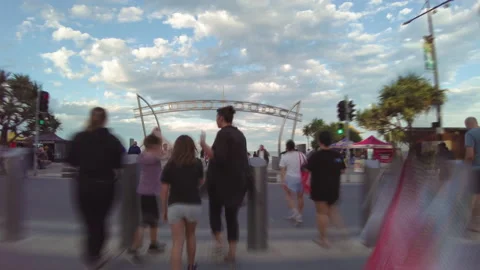 4k hyperlapse video of walking around in Gold Coast, Australia Video stock 205368600