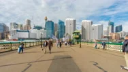 4K Hyperlapse Video Of Walking In Darling Harbour Of Sydney Stock Footage