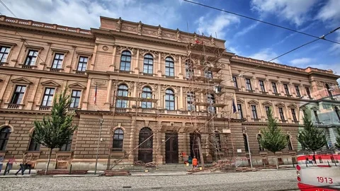 4K Hyperlapse with view of a historical monumental building Stock Footage 72729411