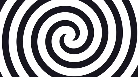 4K Hypnotic animation, frantic circles. Black and white. Seamless loop Stock Footage 183706291