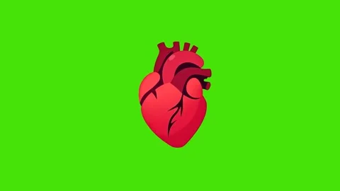 4k icon of a beating human heart isolated on a green screen Stock Footage 287874199