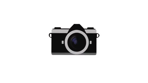 4k icon of black camera isolated on white screen Stock Footage 289196955