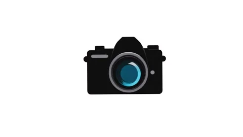 4k icon of black camera isolated on white screen Stock Footage 289523500