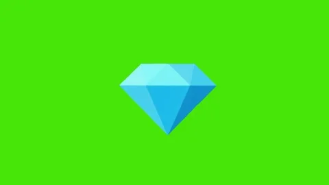 4k icon of blue diamond isolated on green screen Stock Footage 288709693