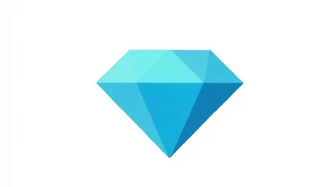 4k icon of blue diamond isolated on white background Stock Footage 289197572