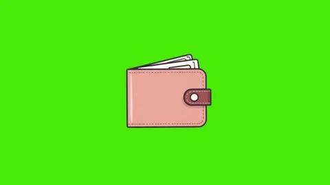 4k icon of brown wallet isolated on green screen Stock Footage 288709987