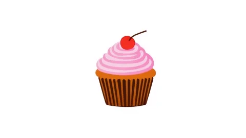 4k icon of cupcake isolated on white background Stock Footage 289197096