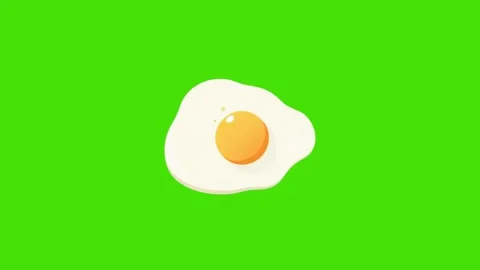 4k icon of fried chicken egg isolated on green background Stock Footage 288709544