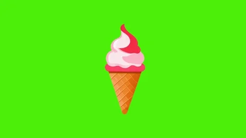 4k icon of ice cream in a cone isolated on a green screen Stock Footage 288709006