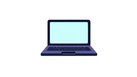 4k icon of laptop isolated on white background. technology, social media Stock Footage 287346502